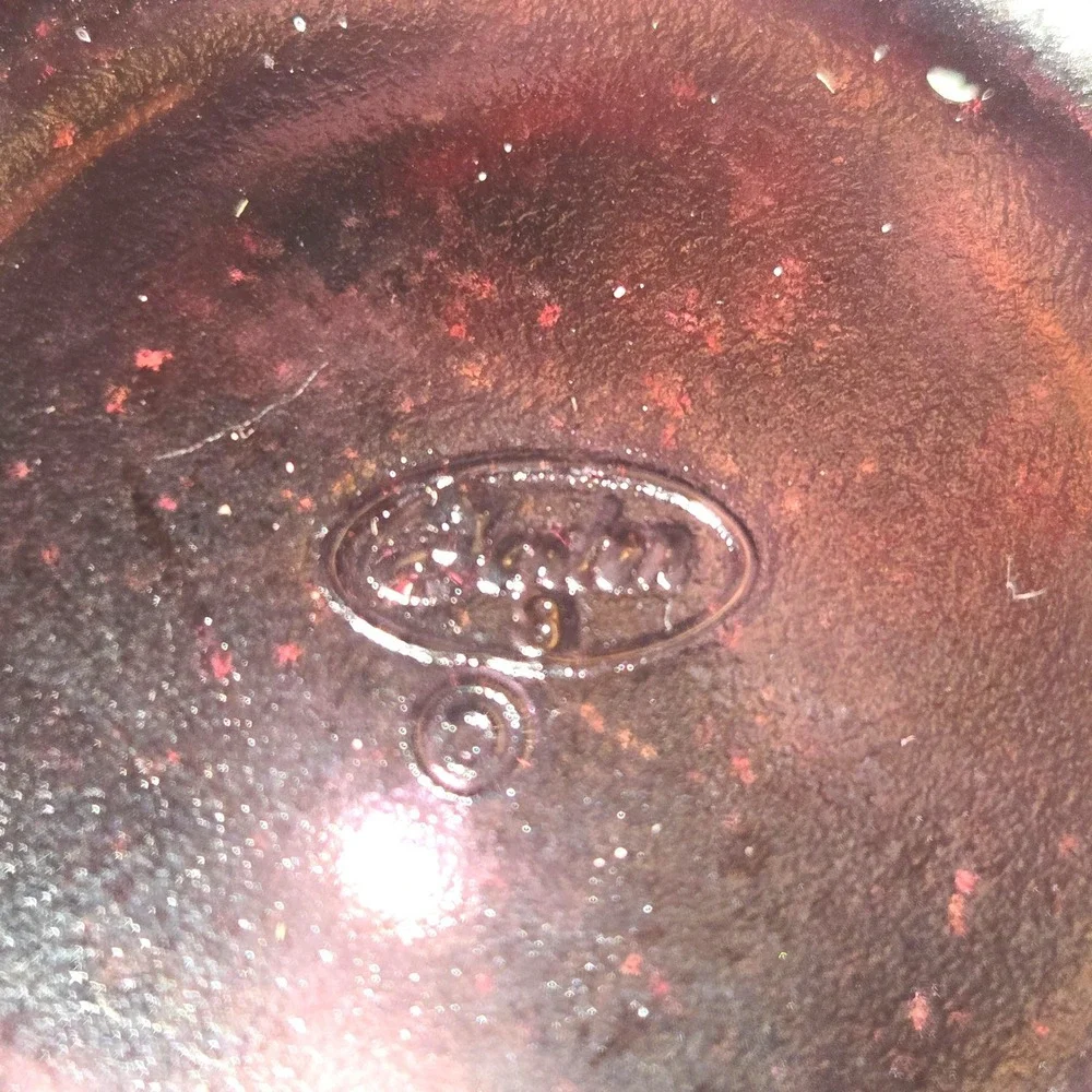 Fenton Signed Candy Dish Pink Paisley Swirl VTG Glass Lid Pedestal Bowl 7.5X5X5
